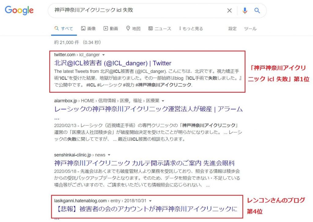 Pv数上昇と検索結果の考察 予想外のseo効果 Icl失敗 Icl手術で失敗しました